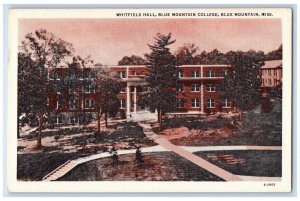 c1930's Blue Mountain MS, Whitefield Hall College Building Campus Postcard 