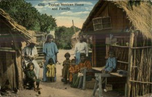 Mexican Home & Family Nice Stamp Cancel c1910 Used Postcard