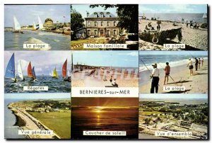 Postcard Modern Bernieres sur Mer Beach family home