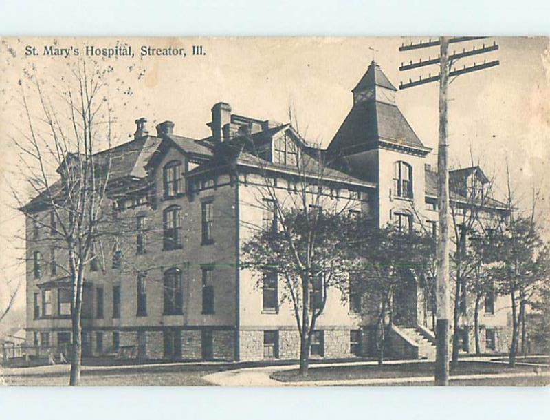 Divided-Back HOSPITAL SCENE Streator Illinois IL d5946