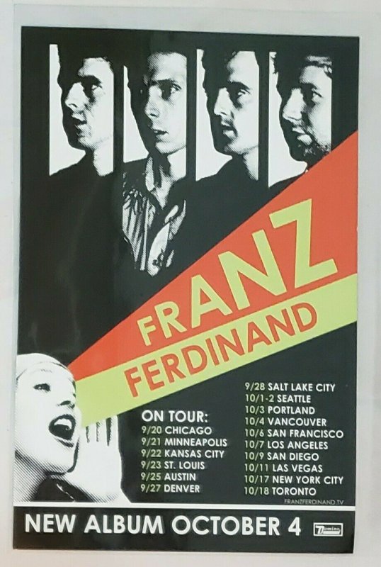 Vintage Advertising Card: Franz Ferdinand- Tour dates + LP October 4.