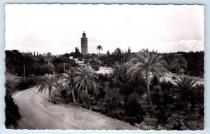 RPPC Marrakech La Koutoubia et l'Atlas MOROCCO Postcard