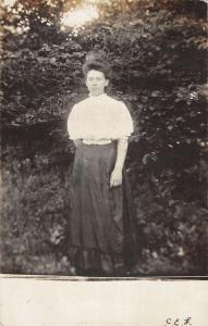 Lake George New York Old Fashioned Girl Real Photo Antique Postcard K22181