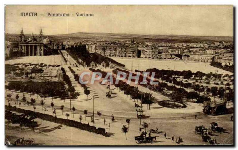 Postcard Old Malta Panorama Floriena