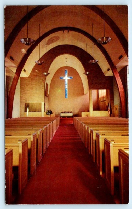 PONTIAC, Michigan MI ~ Interior BETHANY BAPTIST CHURCH c1960s Postcard