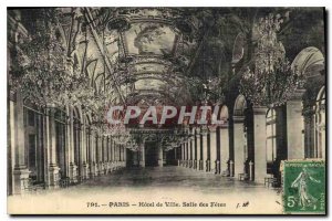 Postcard Old Paris City Hall Salle des Fetes