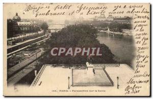 Paris Old Postcard Perspective on the Seine