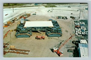 John F Kennedy Space Center FL-Florida, Aerial View Transporter Chrome Postcard