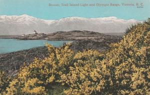 Trail Island Light House & Olympic Range Victoria BC British Columbia Canada WB