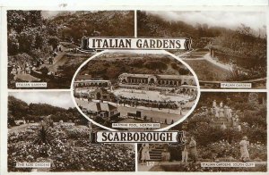 Yorkshire Postcard - Scarborough,  Italian Gardens - Real Photo. Used Ref.ZZ459