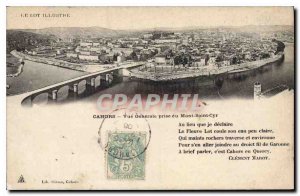 Postcard Old Cahors Vue Generale taken of Mont Saint Cyr