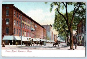 Lawrence Massachusetts Postcard Essex Street Exterior View c1905 Vintage Antique