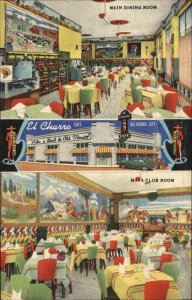 Oklahoma City OK El Charro Caf Colorful Linen Psotcard