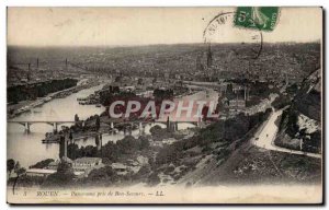 Old Postcard Rouen Panorama taken from Bon Secours