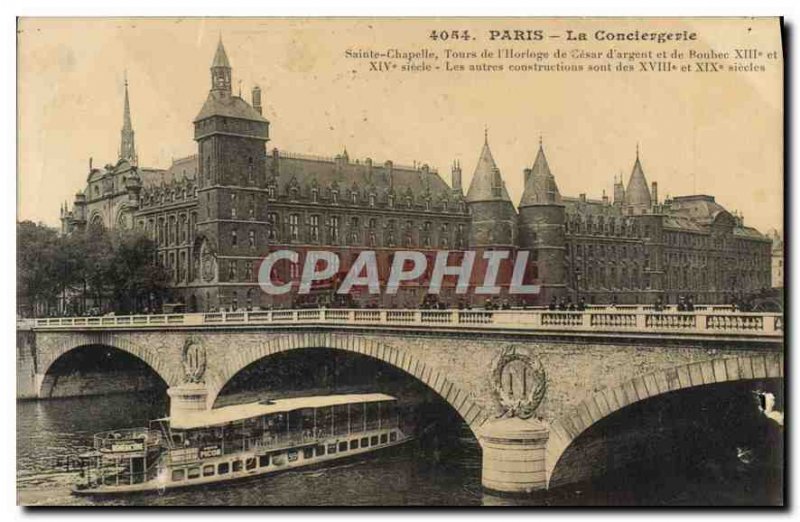 Postcard Old Paris Saint Chapelle Conciergerie Towers of the Heart of money C...