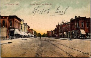 Postcard Looking North on Main Street in Coshen, Indiana