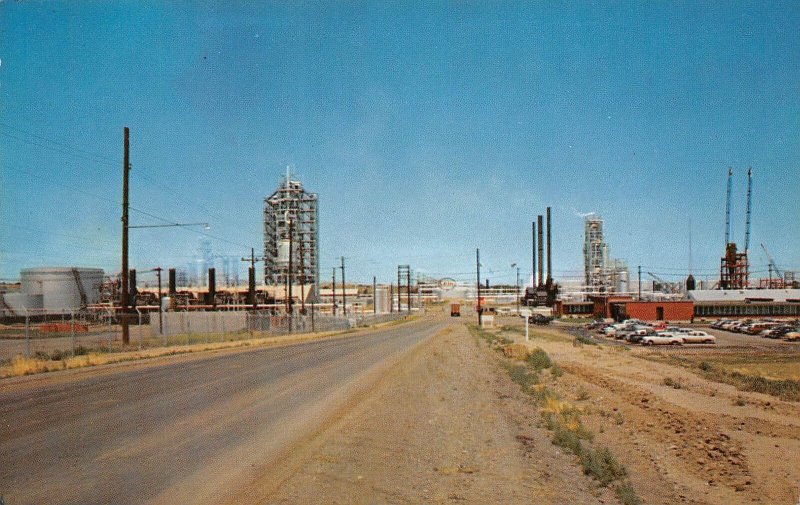 Billings Montana Carter Oil Refinery, Photochrome Vintage Postcard U9750