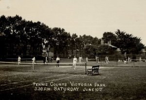 Tennis Courts Victoria Park London Old Real Photo Postcard