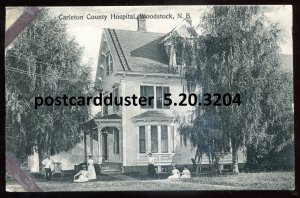 h3089 - WOODSTOCK NB Postcard 1908 Carleton County Hospital