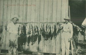 Sebring FL Men & Fishing Catch c1910 Postcard