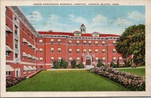 Jennie Edmundson Memorial Hospital Council Bluffs Iowa Postcard PC408