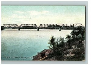 c.1907-15 Postcard North Western Ry Bridge Grand Rapids Wisconsin Railroad Cows 