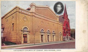 Des Moines Iowa 1912 Postcard University Church Of Christ Rev Chas Medbury