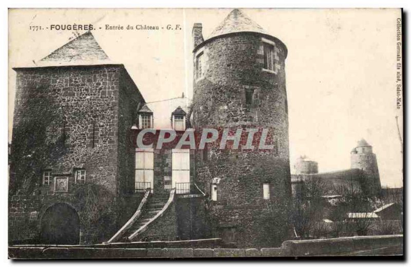 Old Postcard Fougeres Entree du Chateau