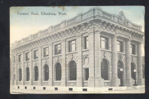 ELLENSBURG WASHINGTON FARMERS BANK DOWNTOWN VINTAGE POSTCARD