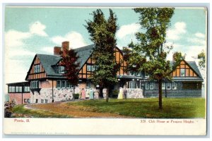 c1905 Club House Prospect Heights Exterior Peoria Illinois IL Vintage Postcard