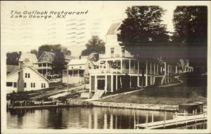 Lake George NY The Outlook Restaurant c1920 Real Photo Postcard