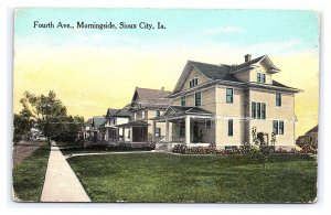 Postcard Fourth Ave. Morningside Sioux City Ia. Iowa Residential Street