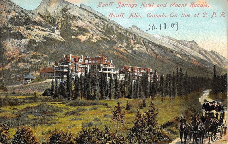 br105957 banff springs hotel and mount rundle banff alba canada