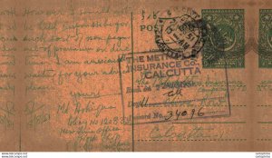 Pakistan Postal Stationery 9 p to Calcutta