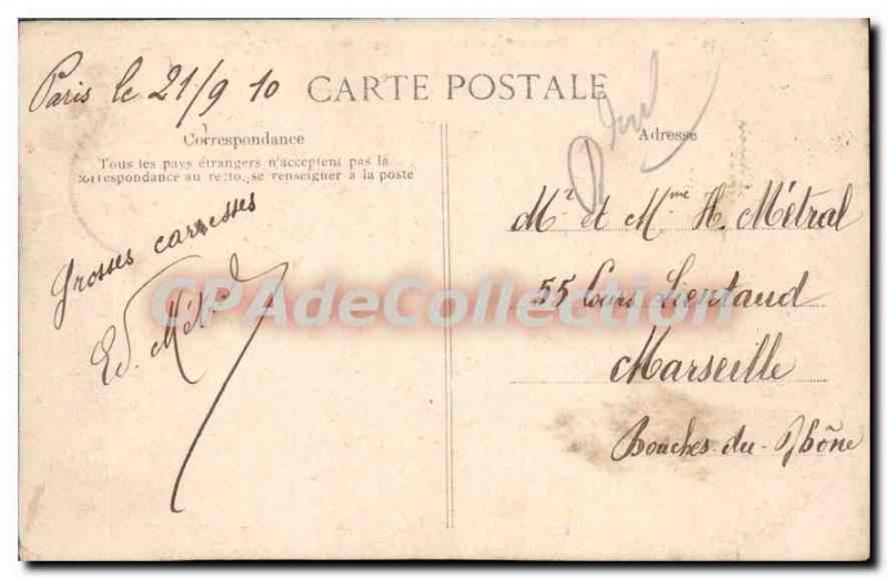 Postcard Old Paris Panorama Towards The Pantheon