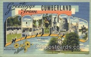 Cumberland, Maryland, USA Large Letter Town 1945 