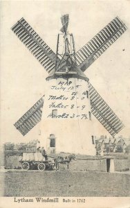 England Lancashire Lytham windmill built in 1762 vintage postcard c.1918 