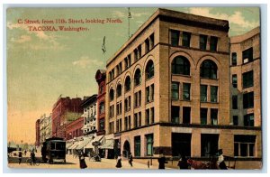 1908 C. Street From 11th Street Looking North View Tacoma Washington WA Postcard