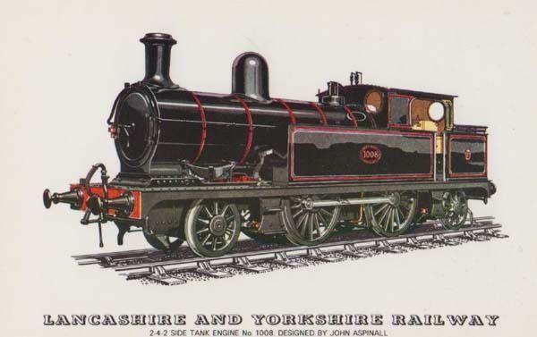 Lancashire & Yorkshire Railway Tank Engine John Aspinall 2-4-2 Train Postcard