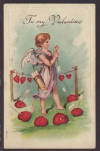 To My Valentine,Cupid,Hearts Postcard BIN 