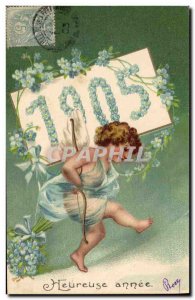 Old Postcard Fantasy Flowers Year 1905 Child Angel