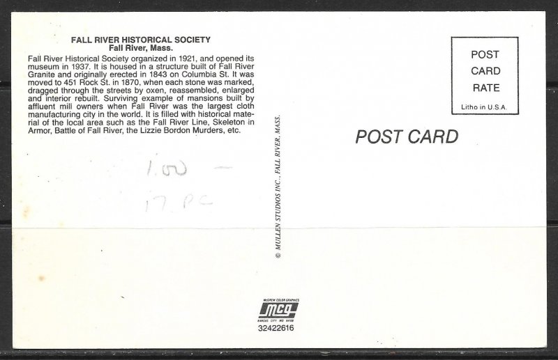 Massachusetts, Fall River - Historical Society