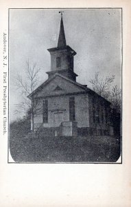 VINTAGE POSTCARD FIRST PRESBYTERIAN CHURCH AT ANDOVER NEW JERSEY c. 1900