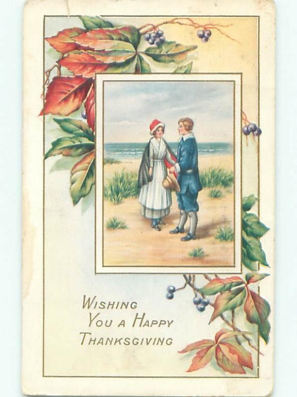 Divided-Back THANKSGIVING SCENE Great Postcard AA0650