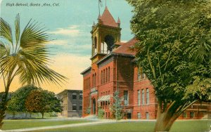 Vintage Postcard High School Santa Ana CA Orange County