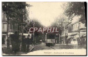 Postcard Old Tram Train Toulon Boulevard de Strasbourg