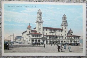 VINTAGE 1924 POSTCARD TERMINAL STATION ATLANTA GA railway RAILROAD train