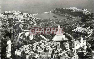 Postcard Modern airplane over the principality of Monaco General view La Turb...