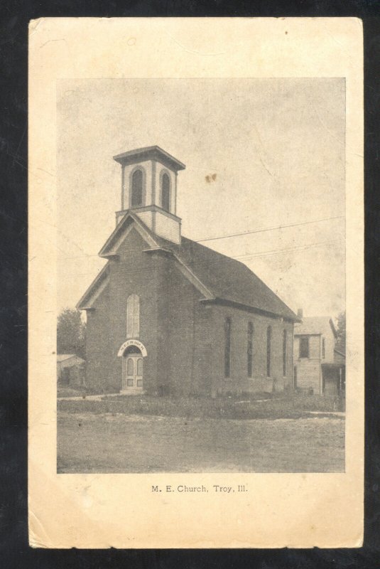 TROY ILLINOIS METHODIST EPISCOPAL CHURCH VINTAGE POSTCARD SORENTO ILL. 1908