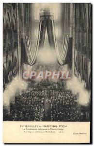 Old Postcard Funerals of Marechal Foch The religious ceremony at Notre Dame